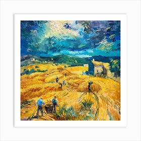 Van Gogh Style: The Wheat Threshers Series.  Art Print