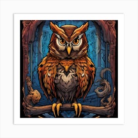 Owl bird art Art Print