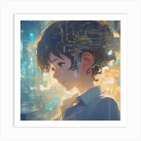 Girl In A City Art Print