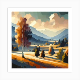 Autumn Landscape Painting 5 Art Print