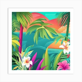 Tropical Background Art Print