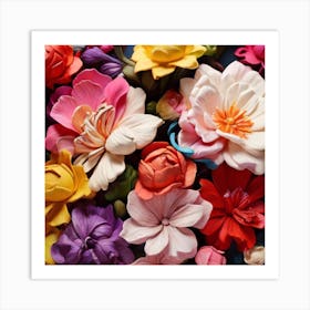 Flowers On A Table Art Print