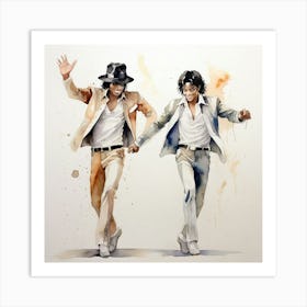 Michael Jackson And Michael Jackson Art Print