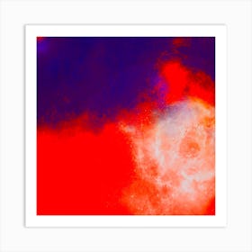 Abstract Red And Blue Nebula Art Print