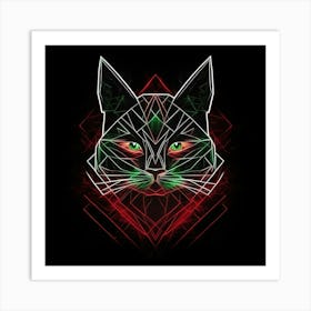 Geometric Cat 1 Art Print