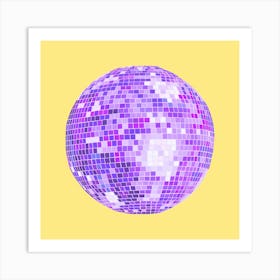 Purple Disco Ball Art Print