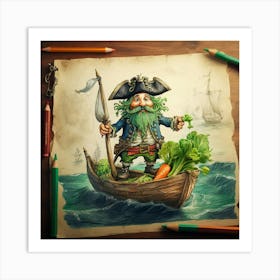 Pirate In A Boat 2 Art Print