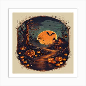 Halloween Pumpkins 3 Art Print