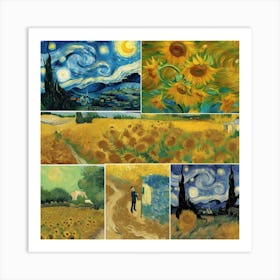 Sunflowers In The Field Art Print