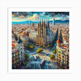 Barcelona Cityscape 1 Art Print