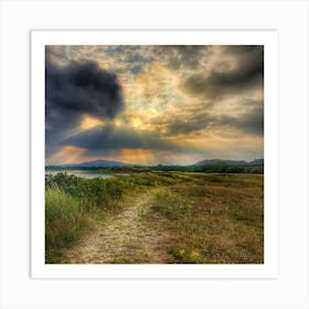 Sunset at Crymlyn Burrows Nature Reserve Art Print