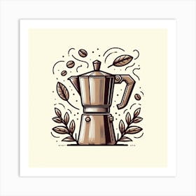 Coffee Maker Vector Illustration Art Print