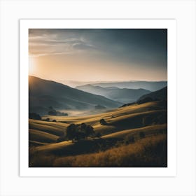 Sunset In The Hills 1 Art Print