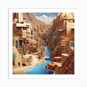 Algerian desert oasis 1 Art Print