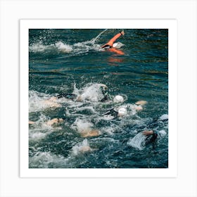 Swimmers In The Water Art Print