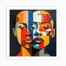 Portrait Of Two Women Art Print