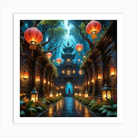 Chinese Lanterns 1 Art Print