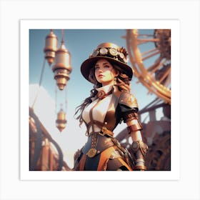 Steampunk Girl 1 Art Print