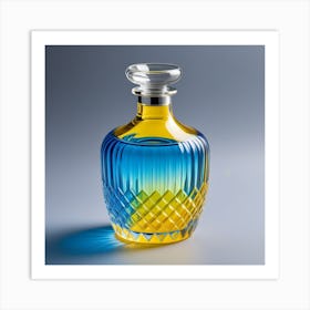 Frasco Con Tapon Azul Y Amarillo Art Print