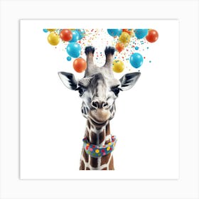 Birthday Giraffe 8 Art Print