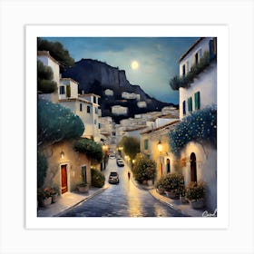 Cobblestone Street Art Print