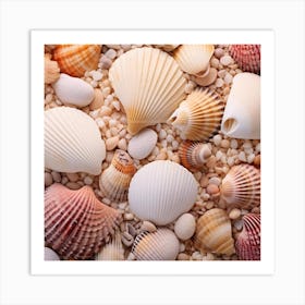 Sea Shells Background 4 Art Print