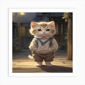 Cute Cat 1024x1024 Art Print