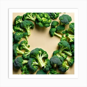 Broccoli In A Heart Shape Art Print