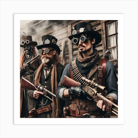 Steam Punk Cowboys 2/4  (time travel old west future west world western outlaw sci-fi fantasy) Art Print