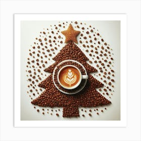 Christmas Tree With Coffee Beans 1 Art Print