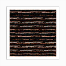 Black And Orange Dots Art Print