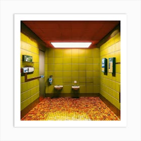 Bathroom With Colorful Tiles 1 Art Print