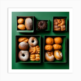 Doughnuts In Boxes Art Print