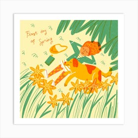 First Day Of Spring Illustration Art Print