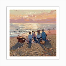 Picnic On The Beach 1 Art Print