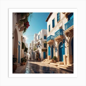 Tunis Street Sidi Bou Said Art Print