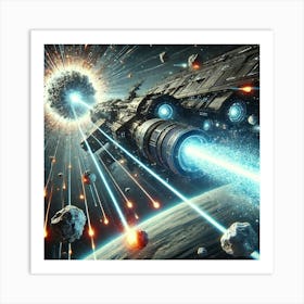 A Futuristic Sci Fi Scene Focusing On The Stellar Art Print