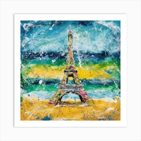 Splash of Paris Eiffel Tower Art Print