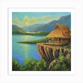 Hut On The Cliff Art Print