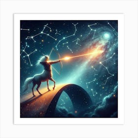 Unicorn With Bow And Arrow In The Sky 1 Art Print