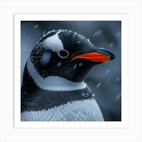 Penguin In The Snow 1 Art Print