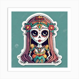 Mexico Sticker 2d Cute Fantasy Dreamy Vector Illustration 2d Flat Centered By Tim Burton Pr (4) Art Print