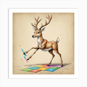 Deer Puzzle Art Print