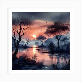 Landscape Painting 11 Art Print