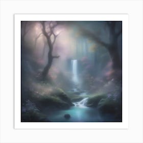 Waterfall In The Forest 2 Art Print