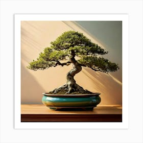 Firefly Elegant Bonsai Tree In A Tranquil Minimalist Design 40171 (2) Art Print