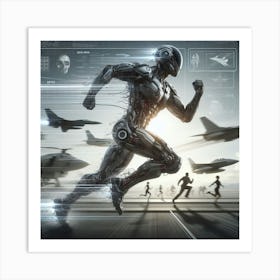 Cyborg Running Art Print