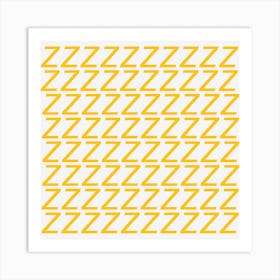 Yellow Zig Zag Pattern Art Print