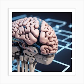 Brain On A Circuit Board 36 Art Print