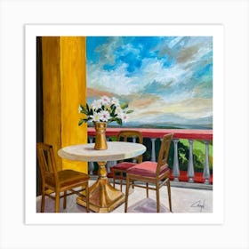 Table On The Balcony 1 Art Print